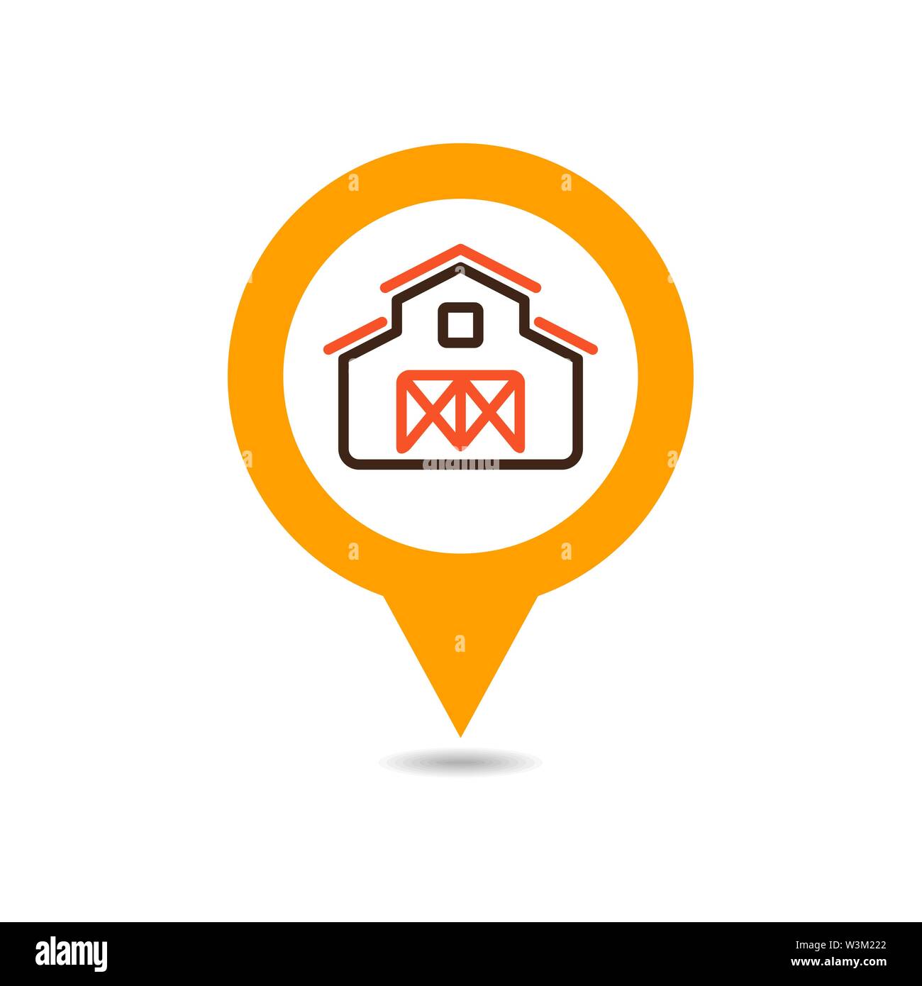 Barn pin map icon. Farm animal Map pointer. Map marker. Graph symbol ...