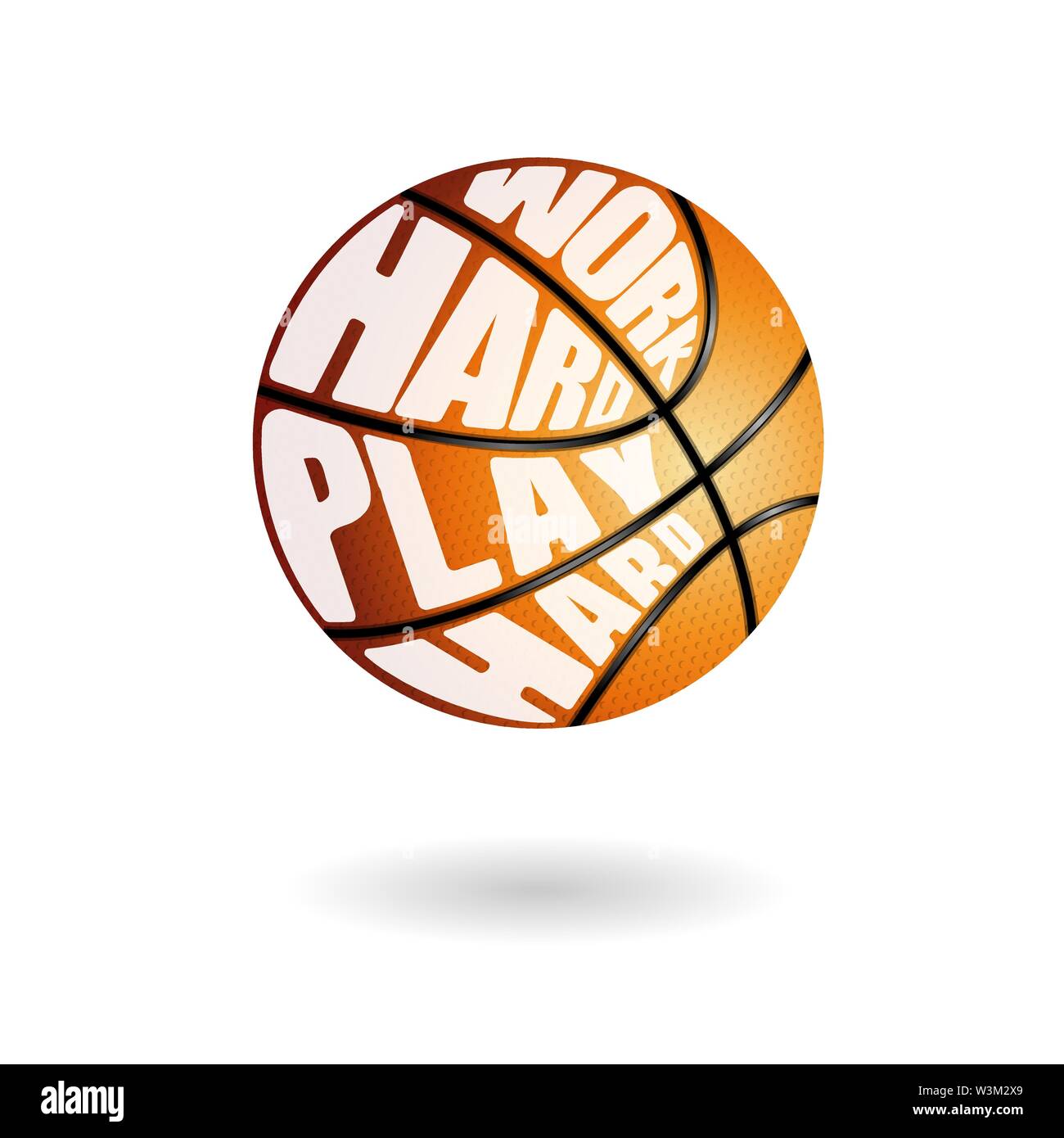 Orange basketball with shadow and text isolated on white background Stock Vector Image & Art Alamy