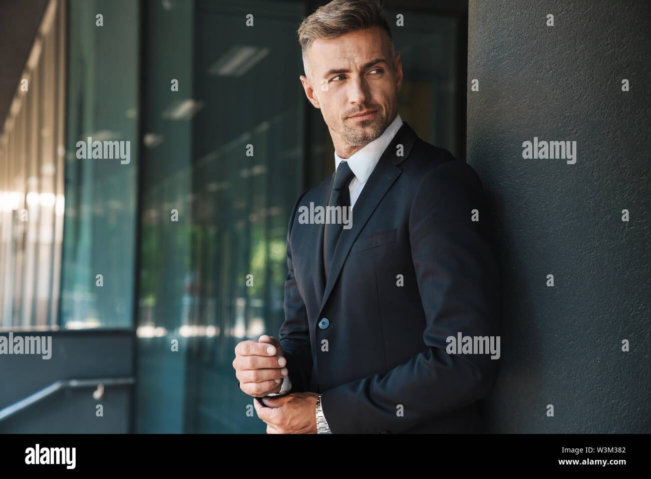 Photo Of A Serious Mature Handsome Grey Haired Business Man