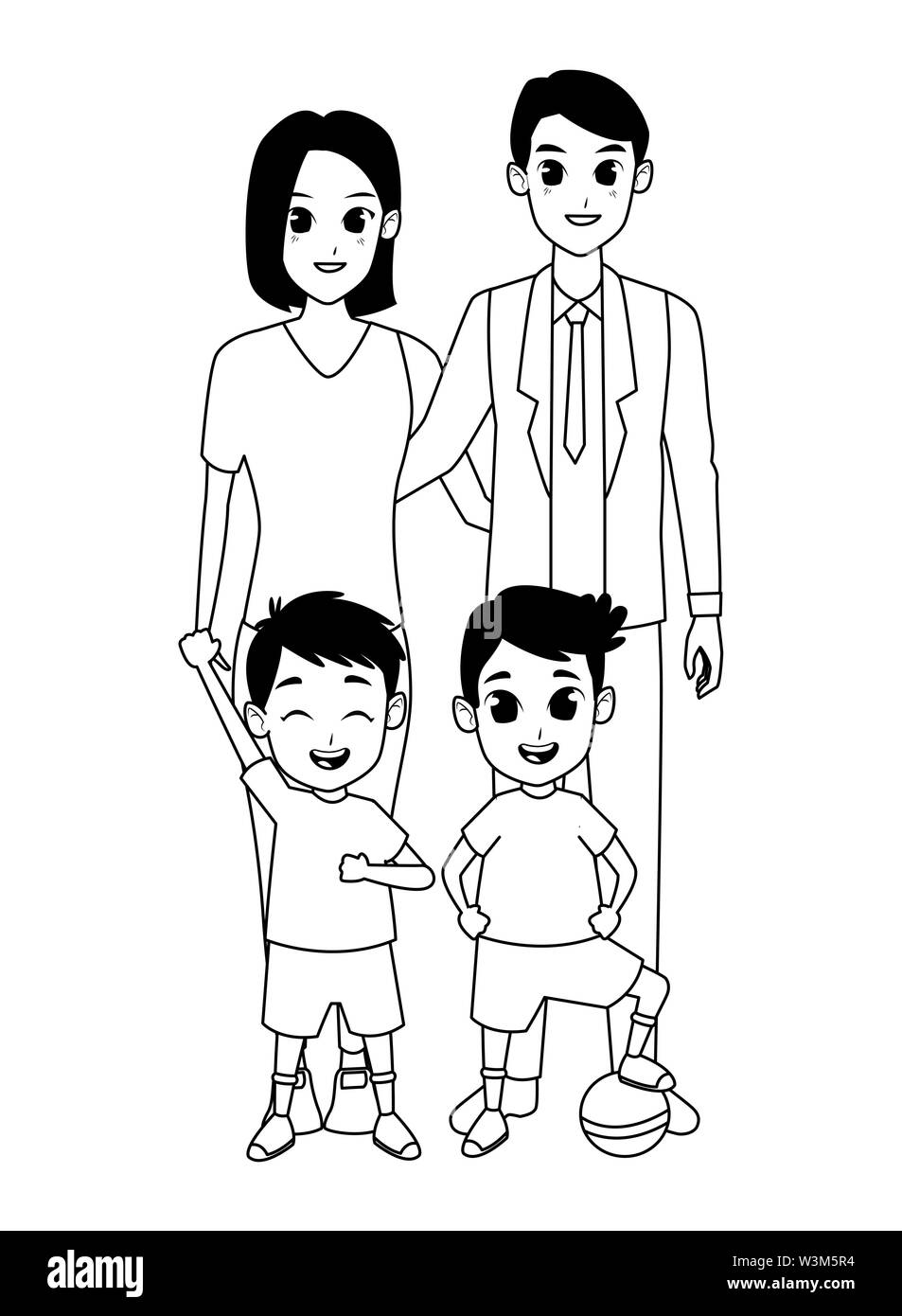 Family parents and childrens cartoons in black and white Stock Vector Image & Art - Alamy Family parents and childrens cartoons in black and white Stock Vector Image & Art - Alamy