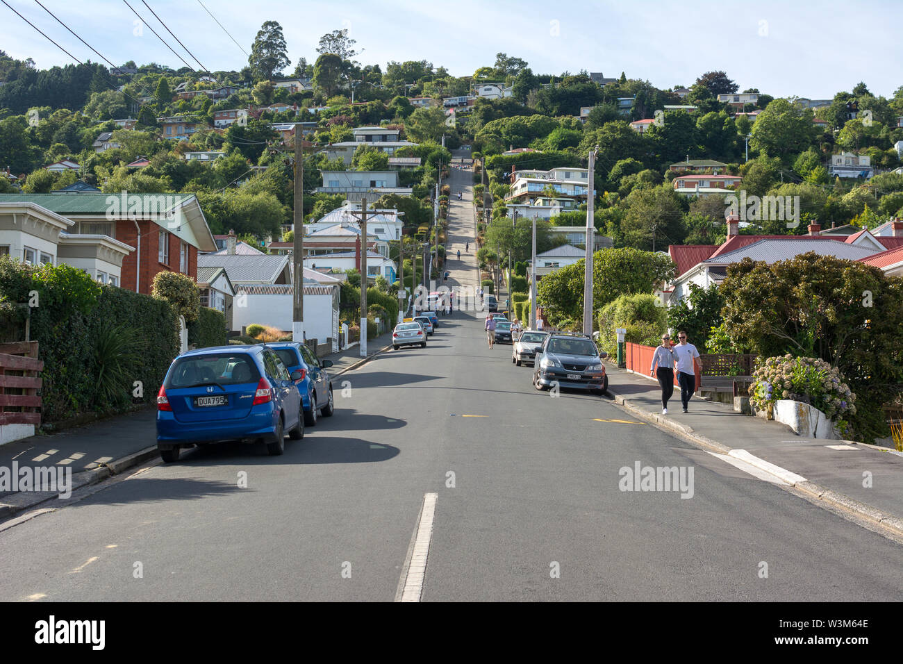 Dunedin, Otago, New Zealand. 4th February 2018. Baldwin Street, now considered the second steepest residential street in the world. Credit: Jonathan Stock Photo