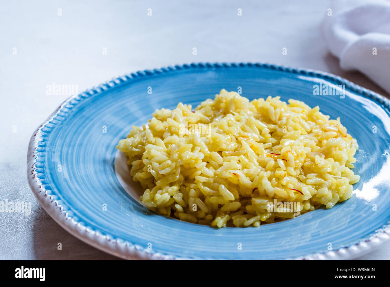 Italian Risotto with Saffron / Alla Milanese Style. Traditional Food