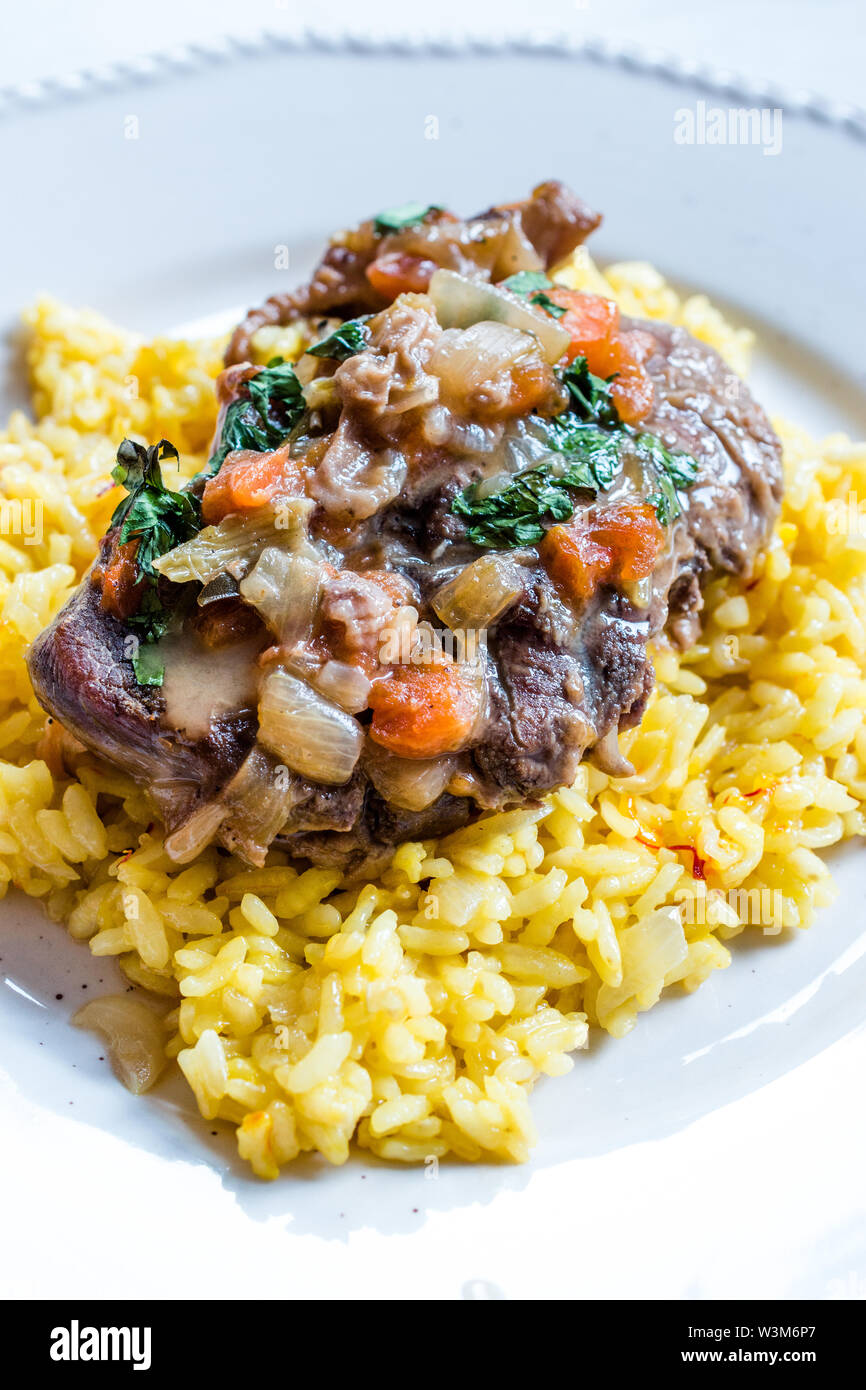 Osso Buco, Veal Shanks that are Braised in Wine with Milanese Saffron