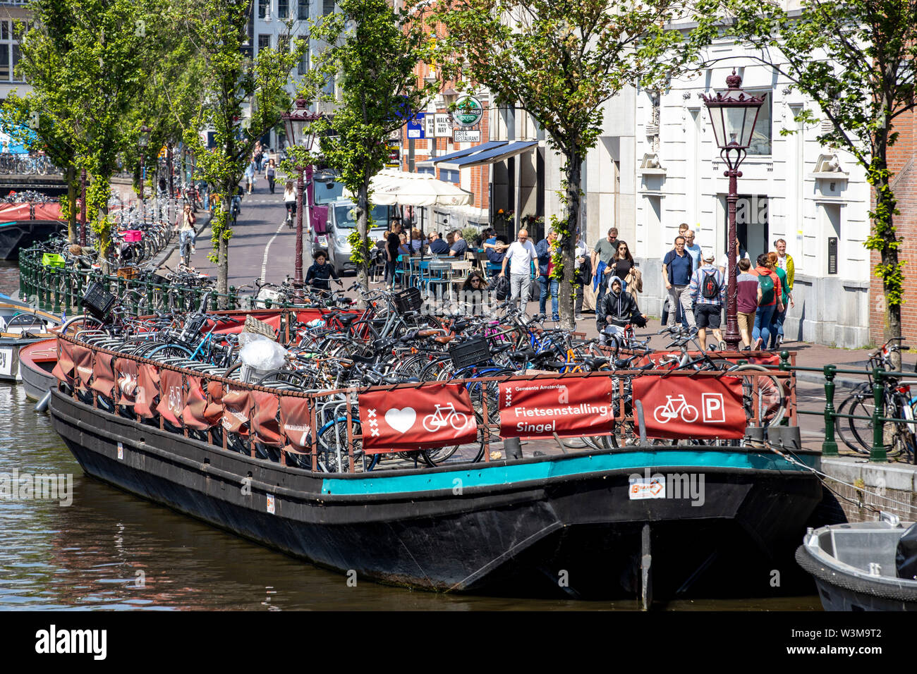 Amsterdam Netherlands City Centre Floating Bicycle Parking