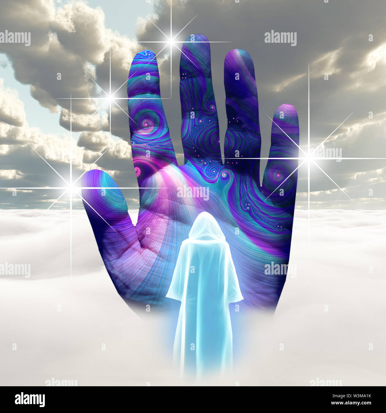 Spiritual Art Pure Soul Before The Hand Of Creator Stock Photo Alamy