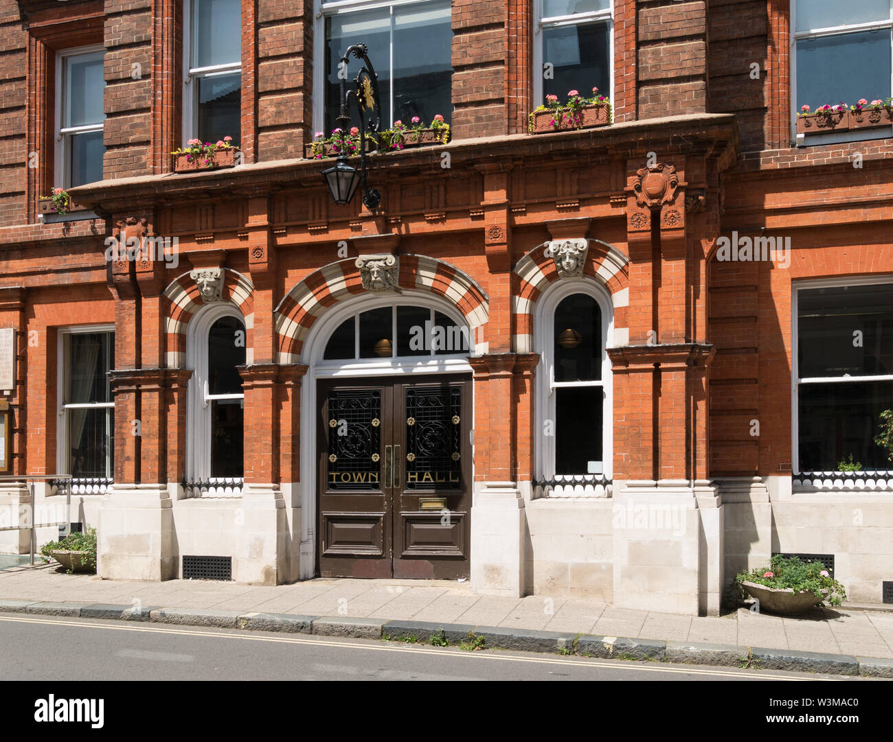 Entrance to Lewes Town Hall and Council Offices, Lewes, East Sussex, England, UK Stock Photo