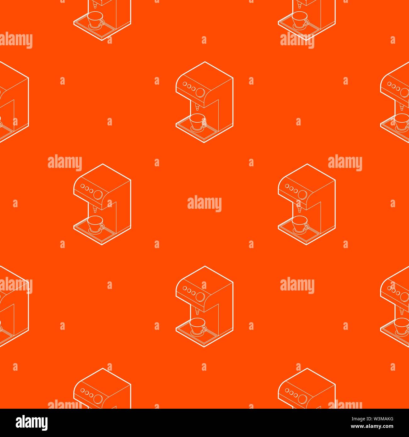 Coffee machine pattern vector orange Stock Vector