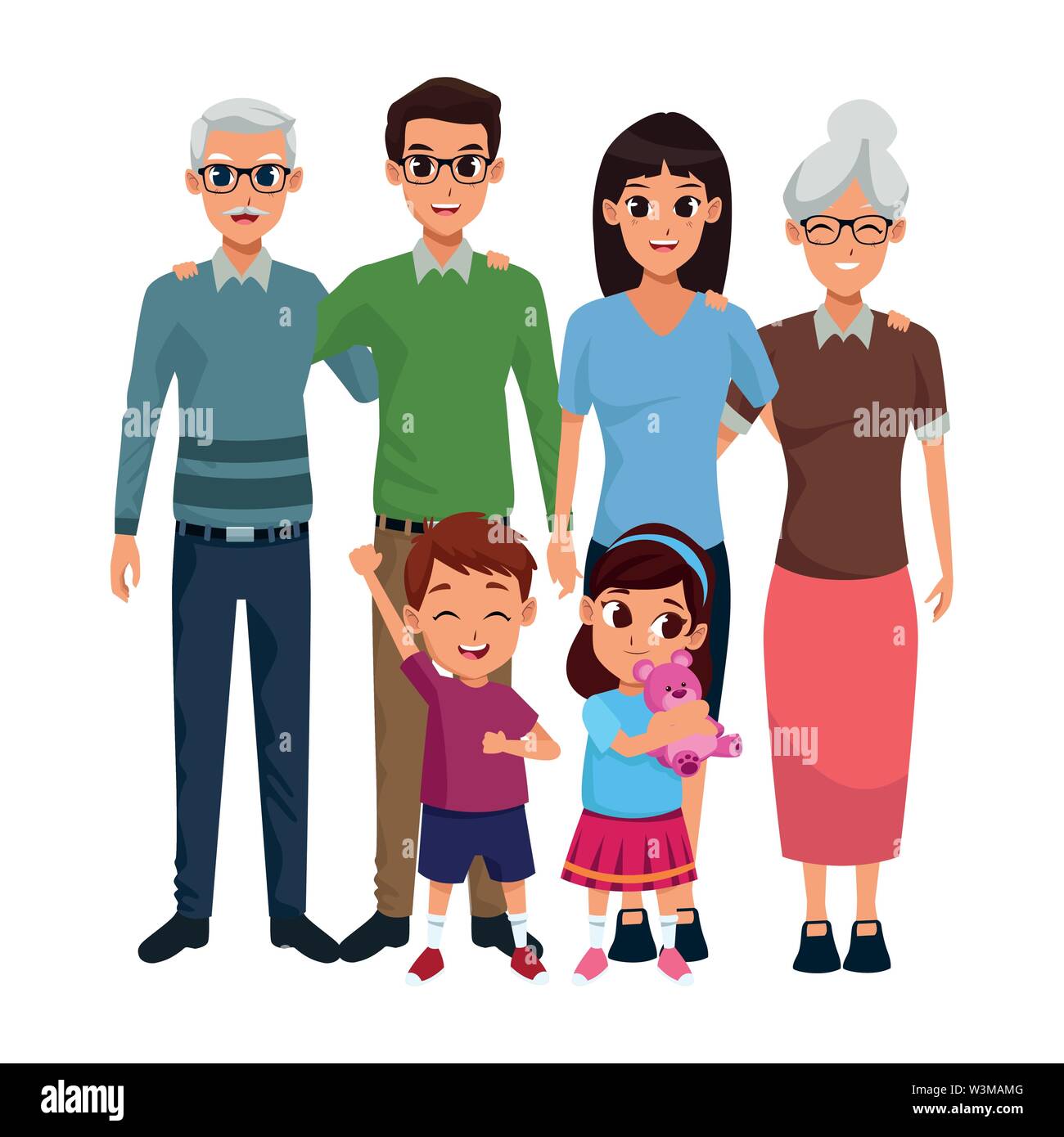 Family parents and childrens cartoons Stock Vector Image \u0026 Art - Alamy, image size:1300x1390
