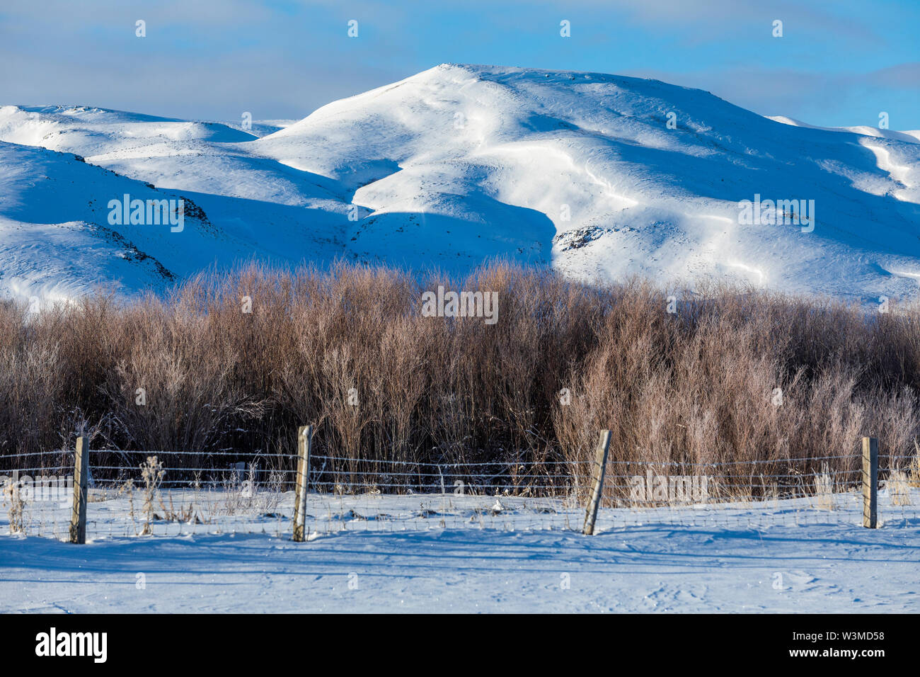 Snow capped mountains in Picabo, Idaho Stock Photo Alamy