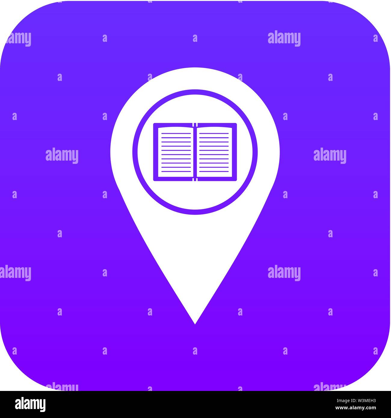 Map pointer with book icon digital purple Stock Vector Image & Art - Alamy