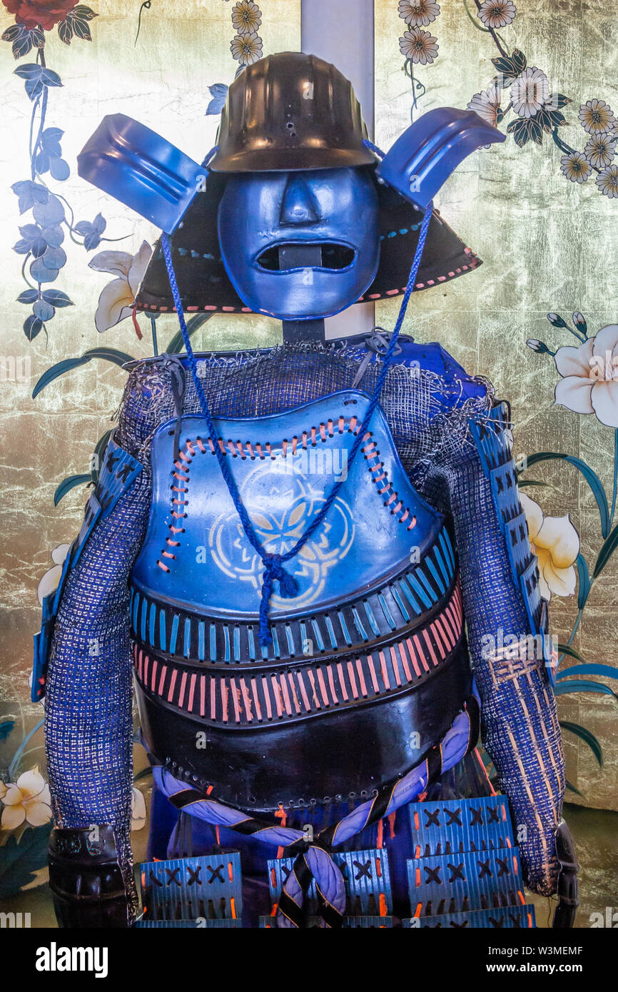 Traditional Samauri Armour Displayed Aboard The 'Norwegian Spirit'  Cruise Ship. Stock Photo