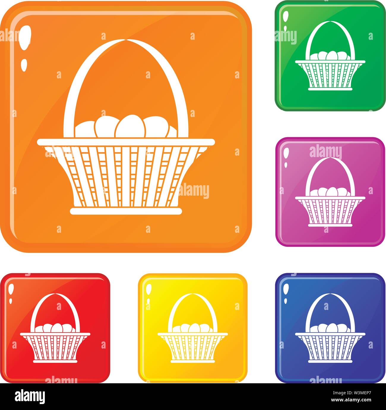 Easter basket icons set vector color Stock Vector Image & Art - Alamy