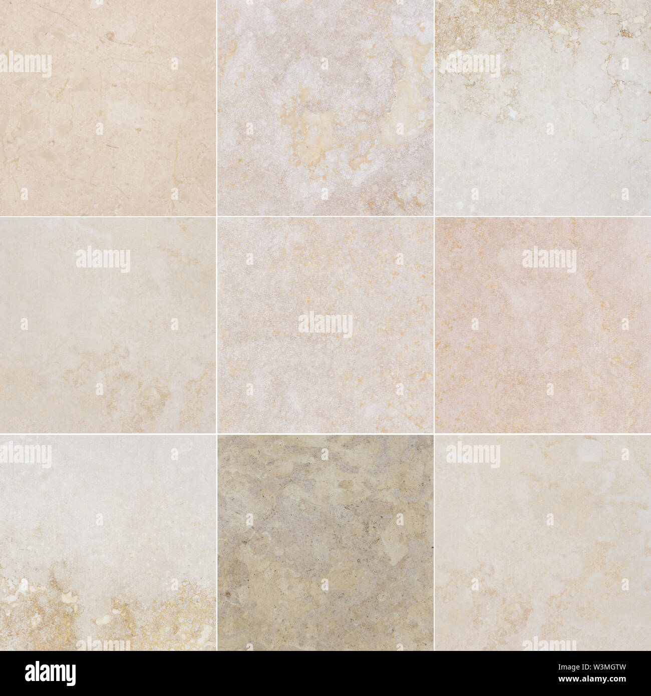 Nine different qualitative beautiful marble. Marble with natural abstract pattern. Stock Photo