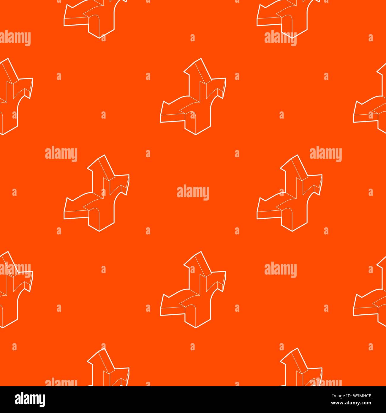 Three way direction arrow pattern vector orange Stock Vector Image ...
