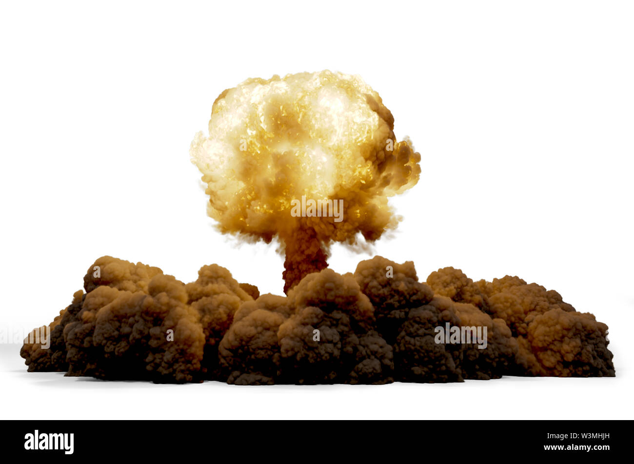 Explosion nuclear bomb, 3D rendering Stock Photo