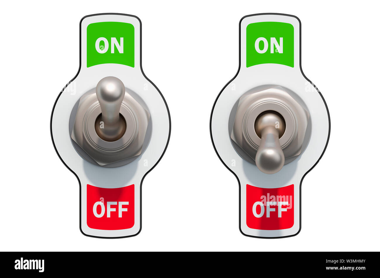 Toggle Switches on and off isolated on white background Stock Photo Alamy