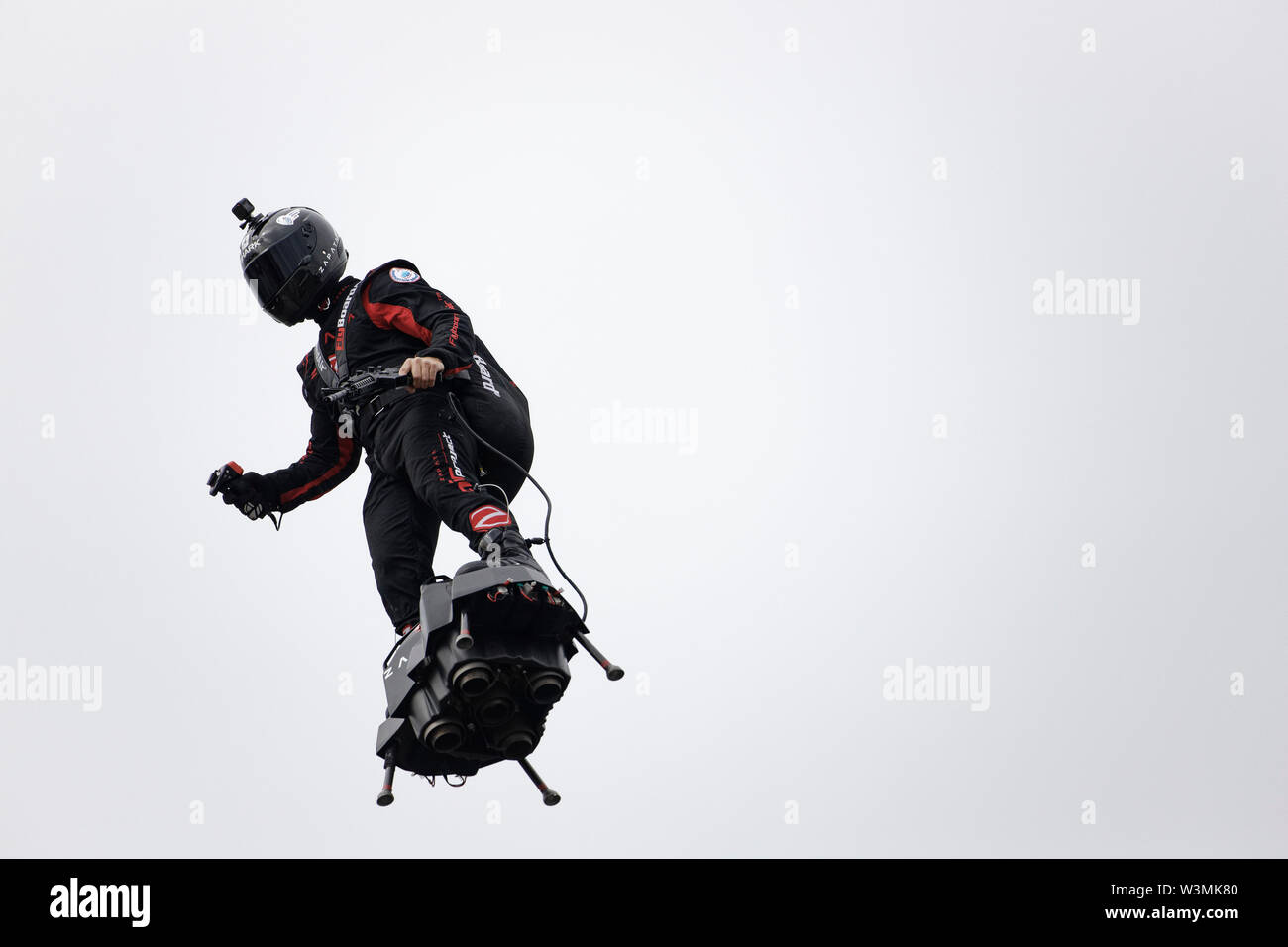 Paris, France. 14th July, 2019. Demonstration of the inventor Franky Zapata  on his Flyboard Air during the Bastille day military parade Stock Photo -  Alamy