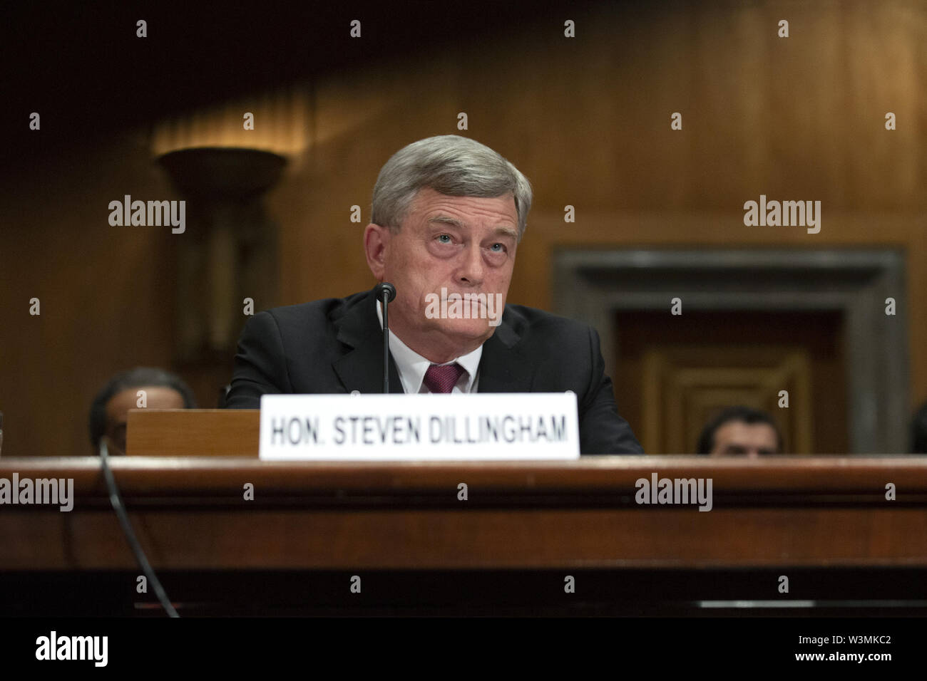 Washington, District of Columbia, USA. 16th July, 2019. Steven Dillingham, Director of the U.S. Census Bureau, testifies before the U.S. Senate Committee on Homeland Security and Governmental Affairs on Capitol Hill in Washington, DC, U.S. on July 16, 2019, discussing the security and accuracy of the 2020 census. Credit: Stefani Reynolds/CNP/ZUMA Wire/Alamy Live News Stock Photo