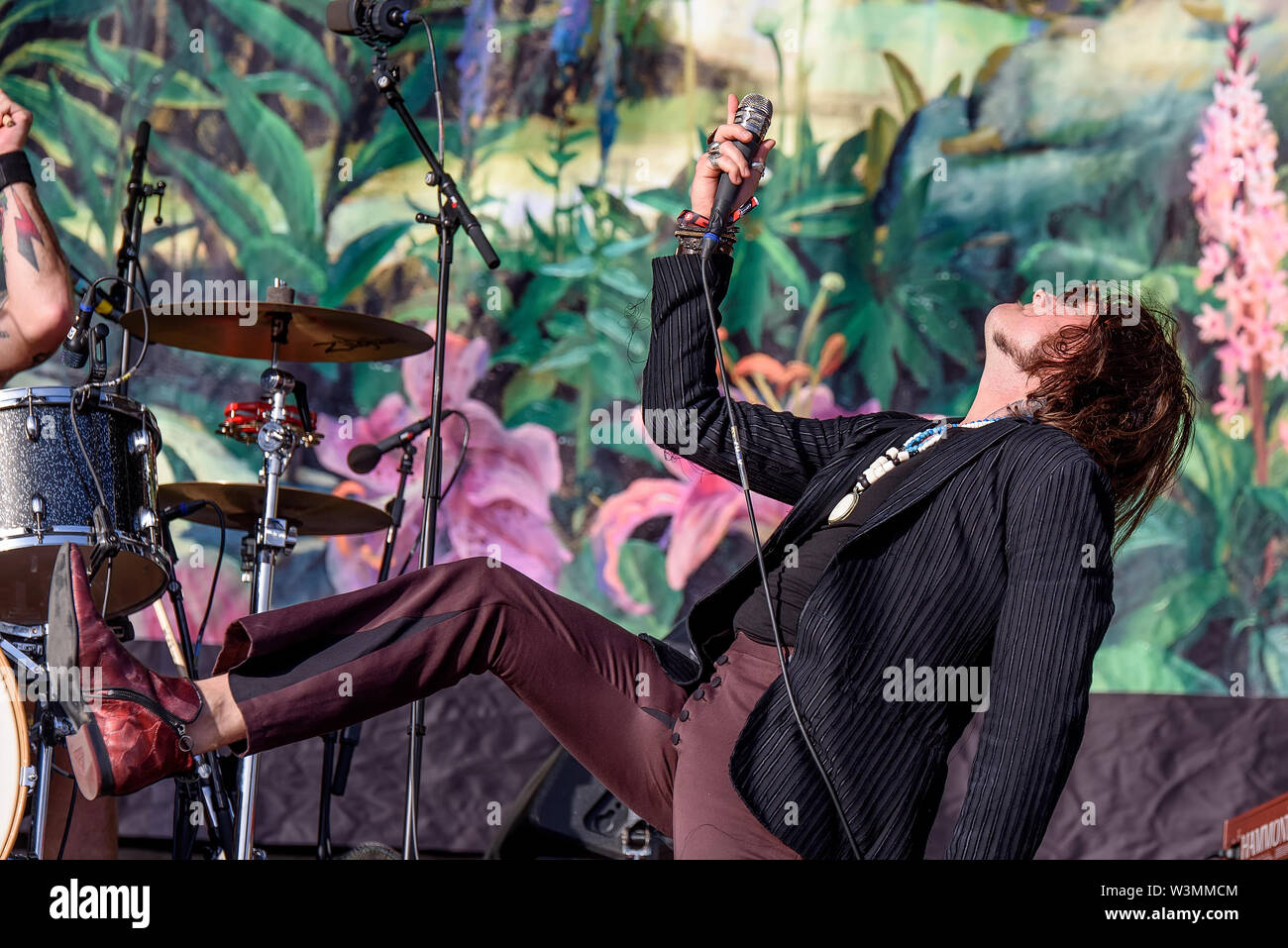 MADRID - JUN 29: Rival Sons (rock band) perform in concert at Download (heavy metal music festival) on June 29, 2019 in Madrid, Spain. Stock Photo