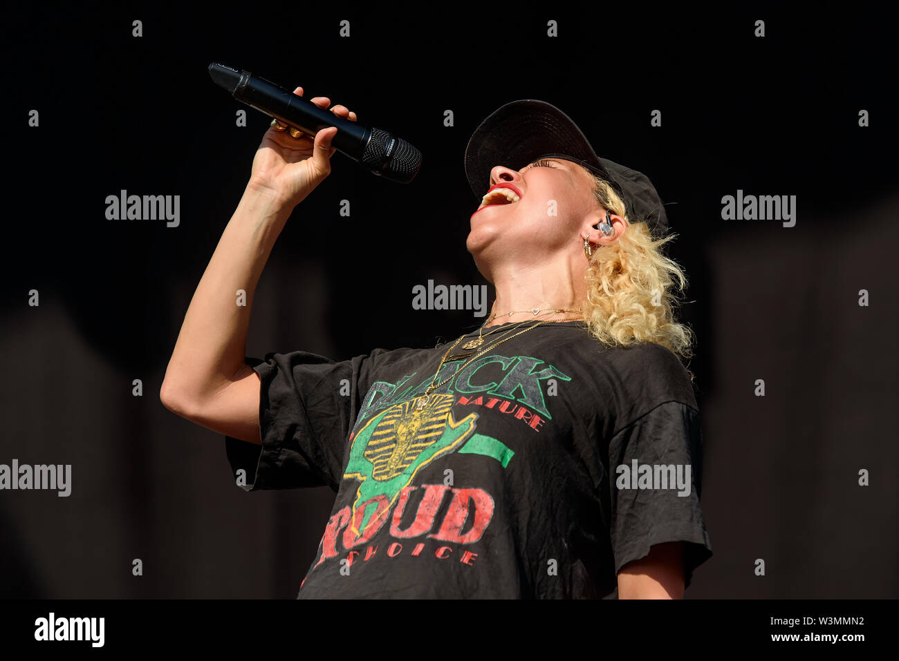 MADRID - JUN 30: Brass Against (band) perform in concert at Download (heavy metal music festival) on June 30, 2019 in Madrid, Spain. Stock Photo