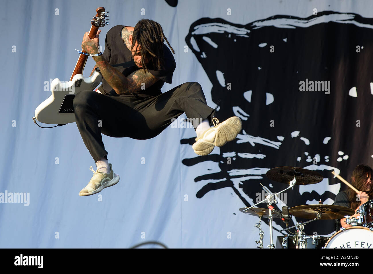 MADRID - JUN 30: Fever 333 (band) perform in concert at Download (heavy metal music festival) on June 30, 2019 in Madrid, Spain. Stock Photo