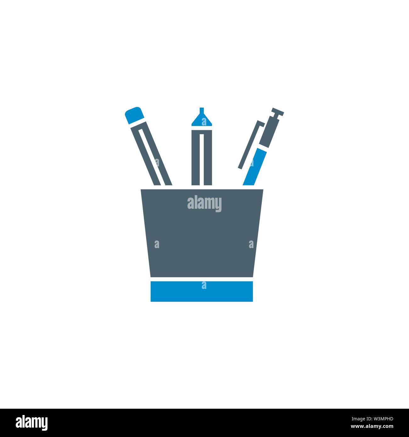 Pencil Stand related vector glyph icon Stock Vector