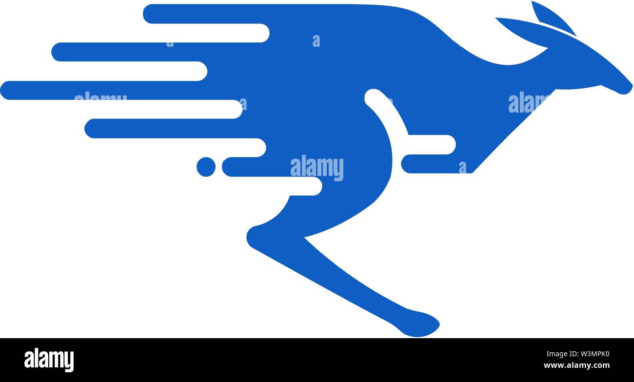 creative fast colorful Kangaroo logo design vector illustration template Stock Vector