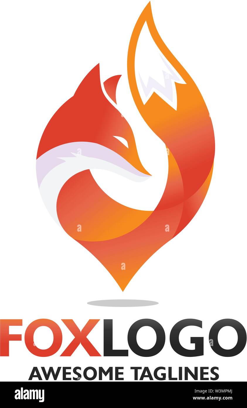creative colorful Fox point modern logo vector concept element Stock Vector