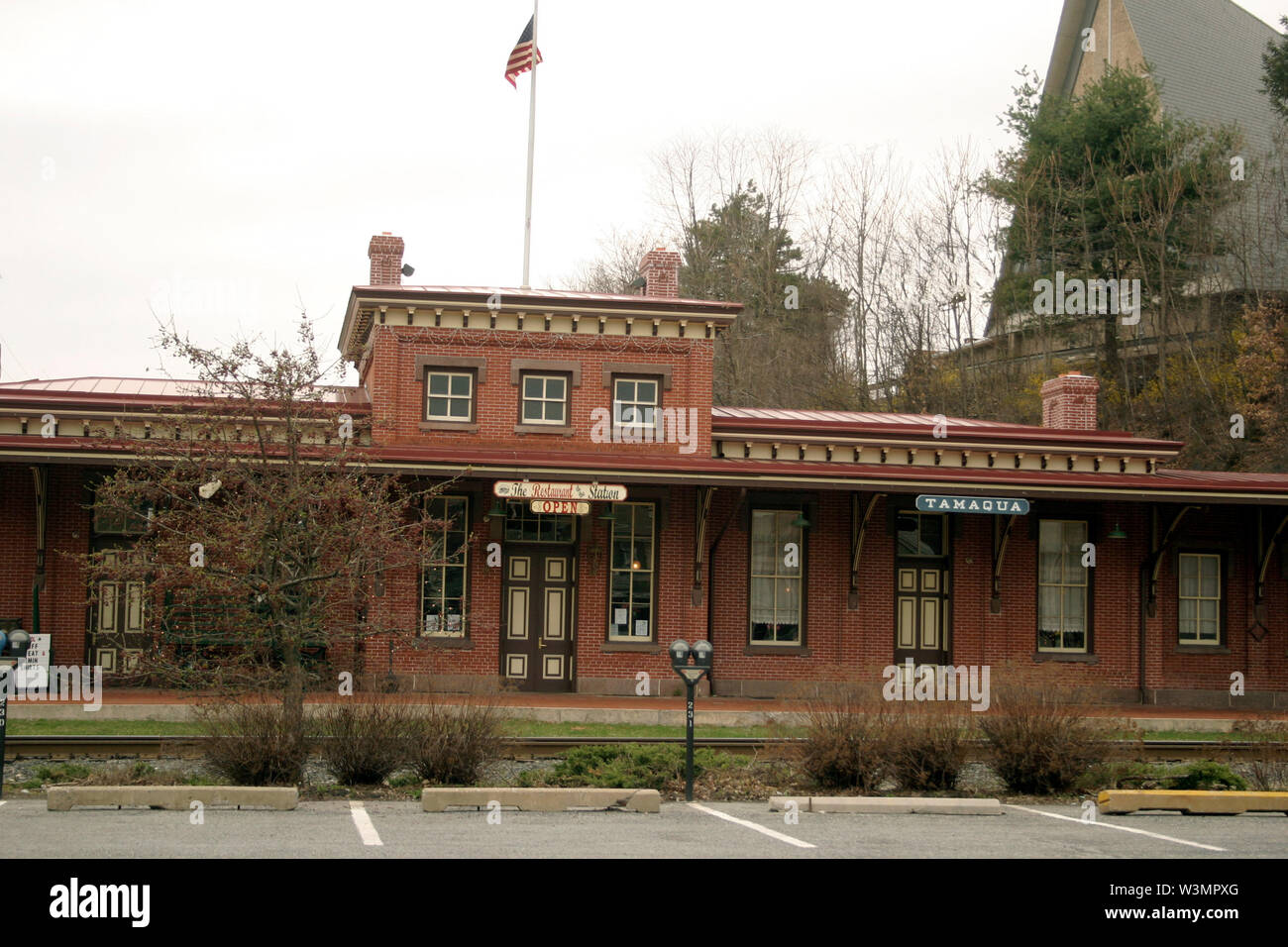 The historical Tamaqua Railroad Station in Pennsylvania, USA Stock