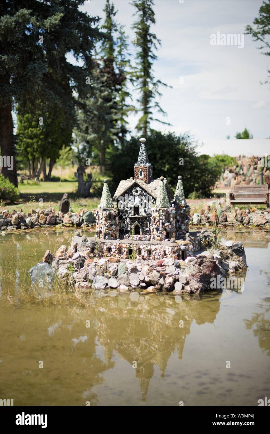 Folk art rock sculpture at Petersen Rock Garden in Redmond, Oregon, USA