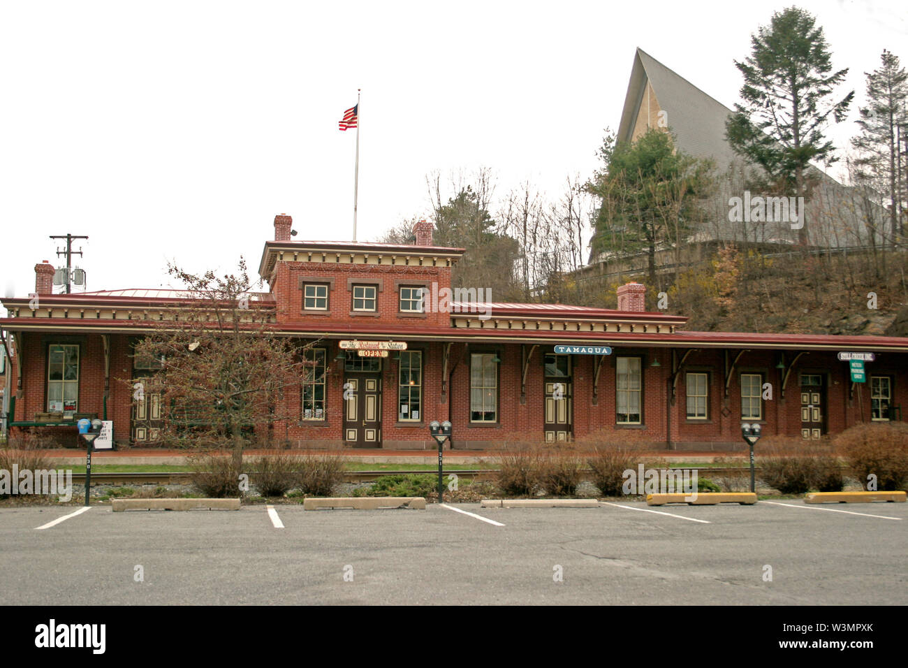 The historical Tamaqua Railroad Station in Pennsylvania, USA Stock