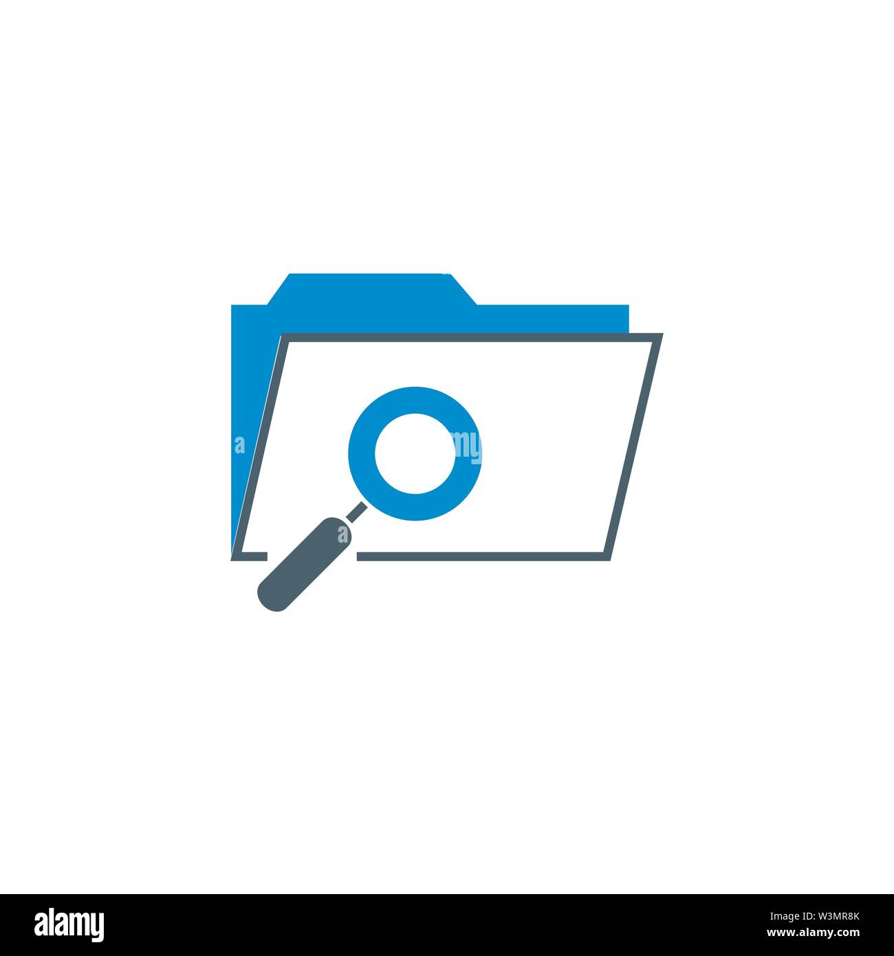 Search Folder related vector glyph icon. Stock Vector