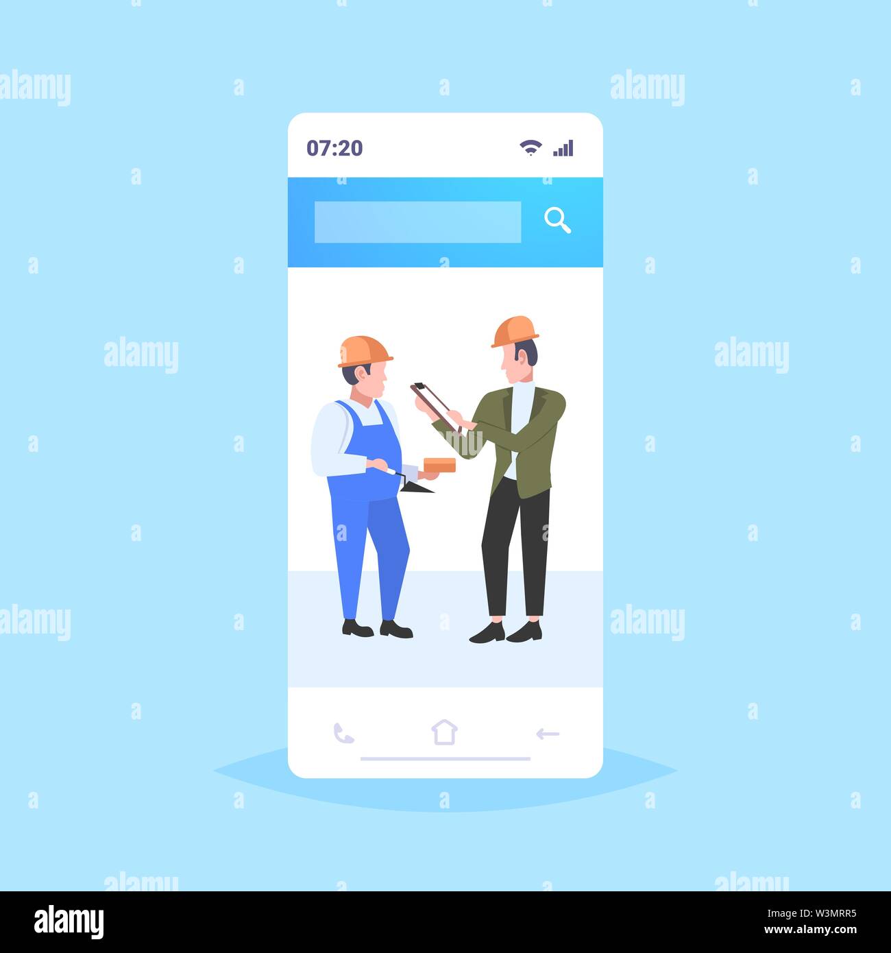 construction workers architect and foreman discussing new building project during meeting builders in helmet industrial technicians teamwork concept Stock Vector