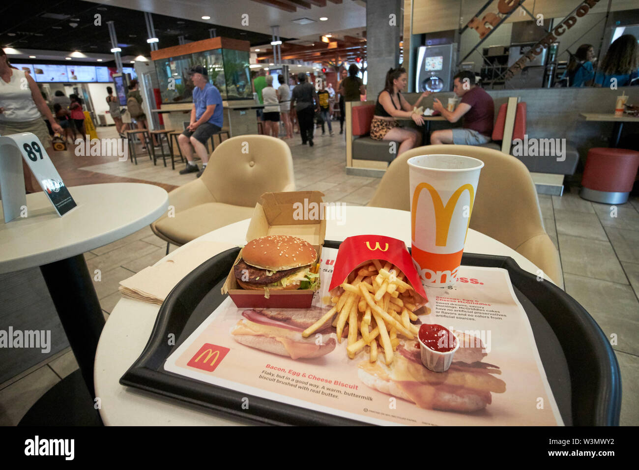 Big Mac meal in the worlds largest entertainment McDonalds restaurant on international drive Orlando Florida USA Stock Photo