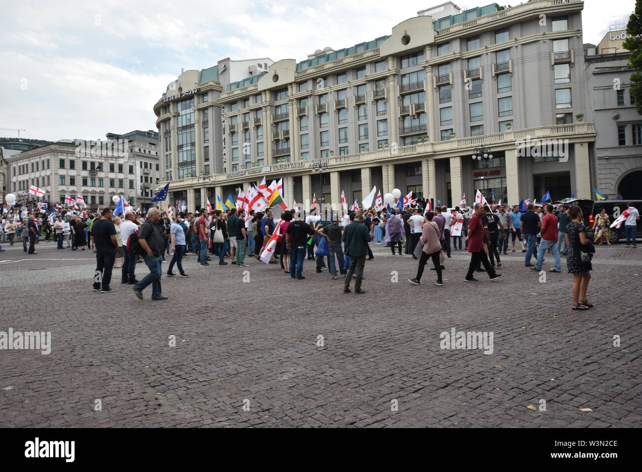 Anti-Russian Demonstrations In Tbilisi, Georgia Stock Photo - Alamy