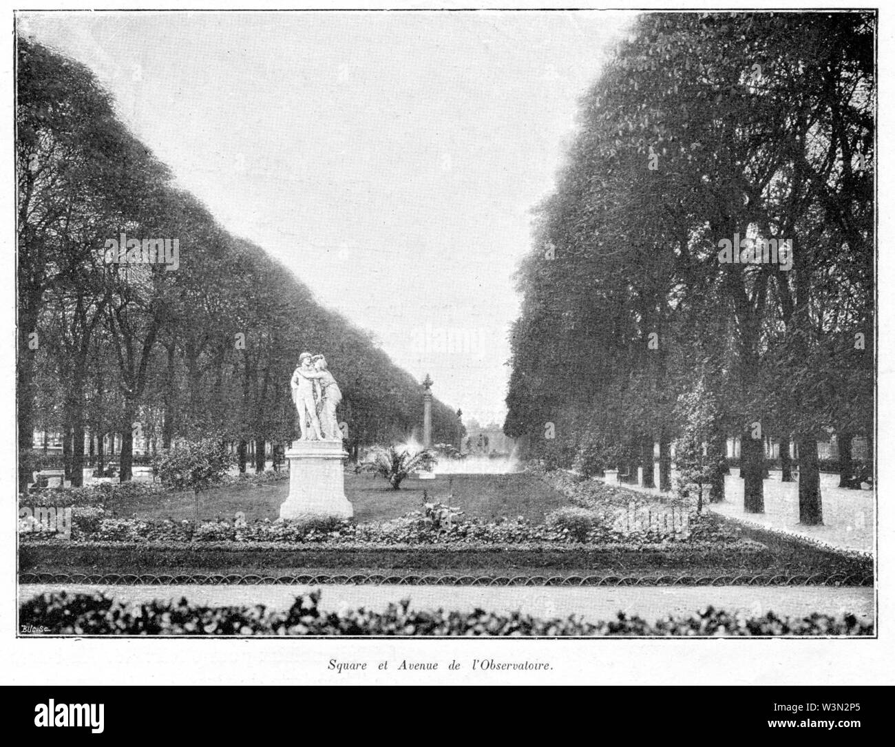 Clément Maurice Paris en plein air, BUC, 1897,045 Square et Avenue de l'Observatoire. Stock Photo