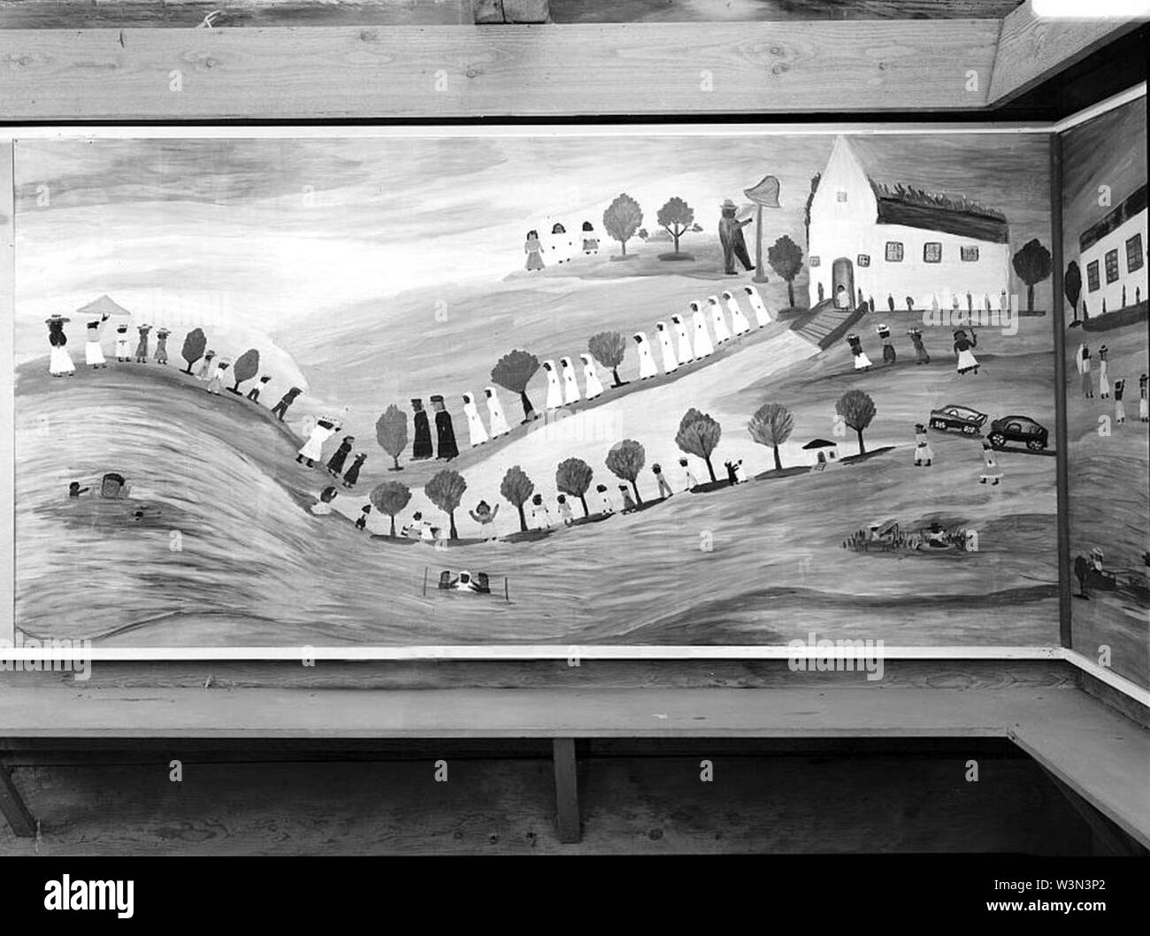 Clementine Hunter mural at African House Baptism Stock Photo Alamy