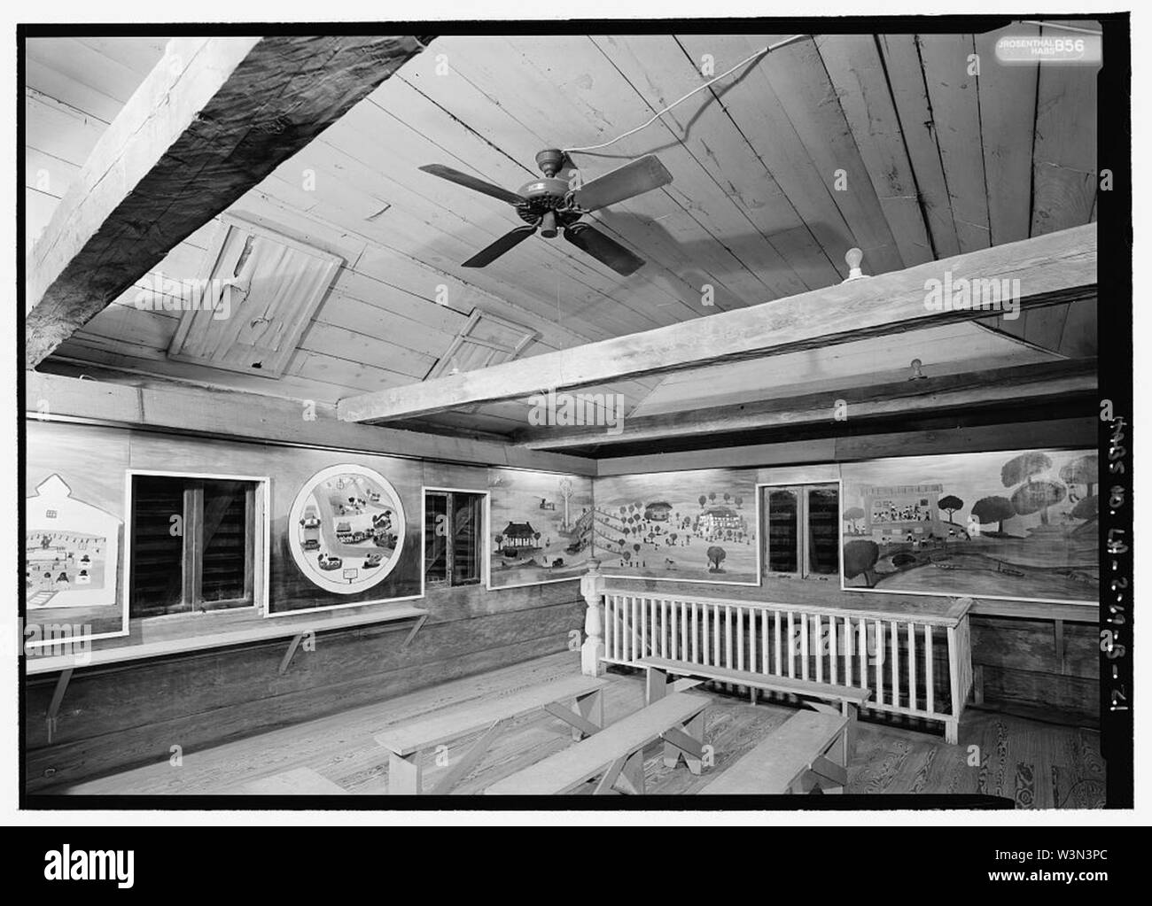 Clementine Hunter mural at African House northeast view Stock Photo