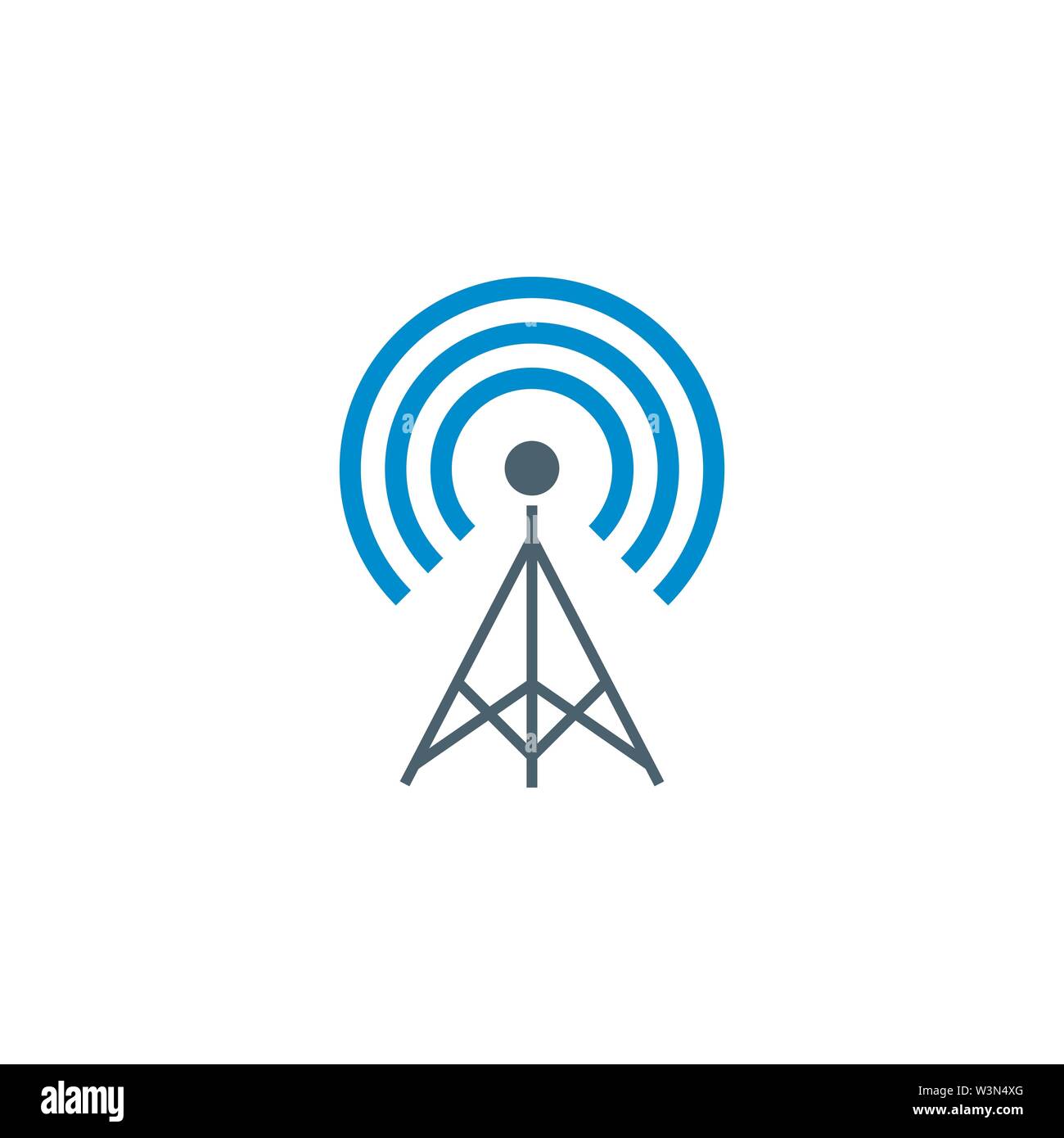 Transmiter related vector glyph icon. Stock Vector
