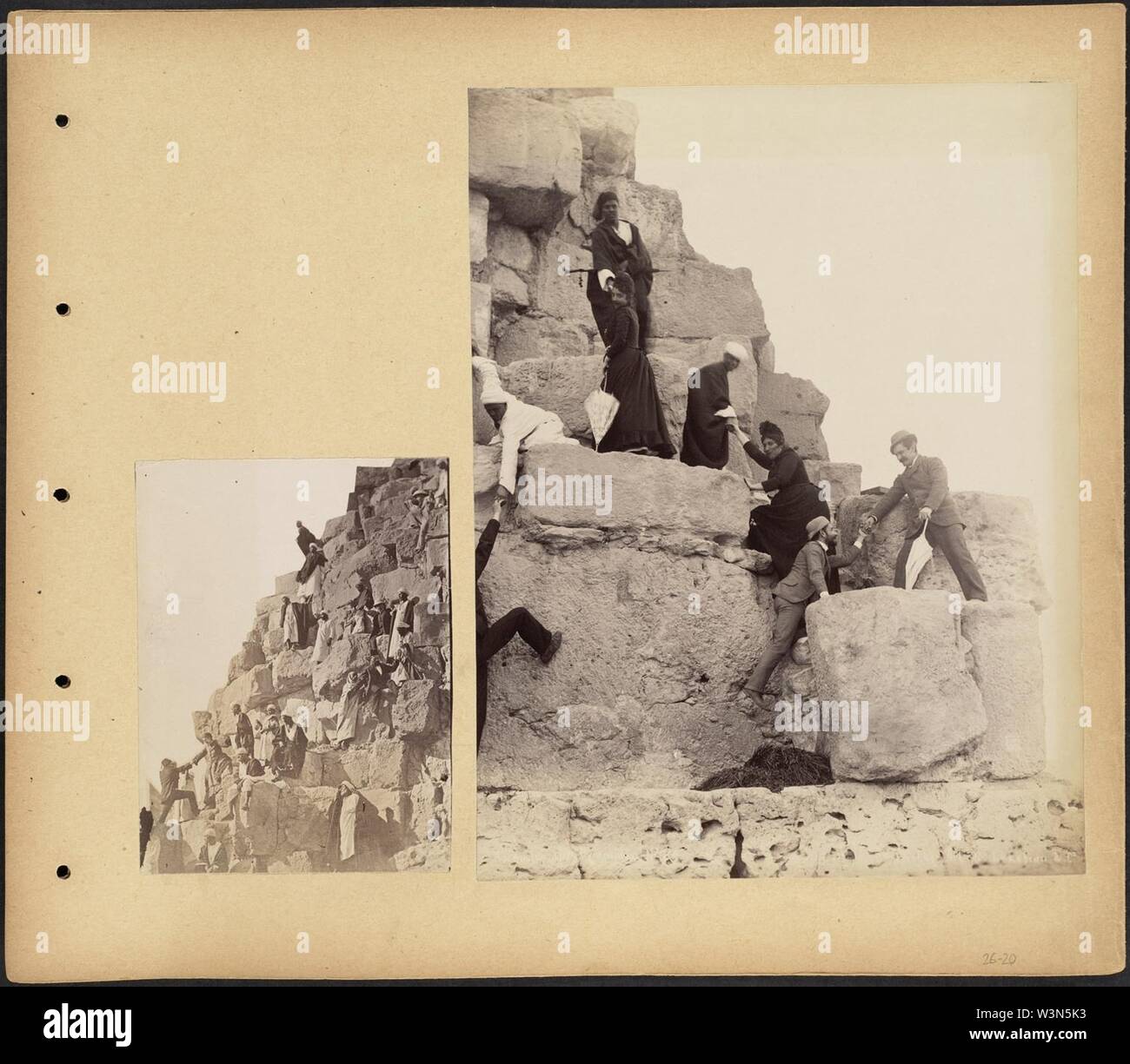 Climbing the Pyramids Stock Photo Alamy