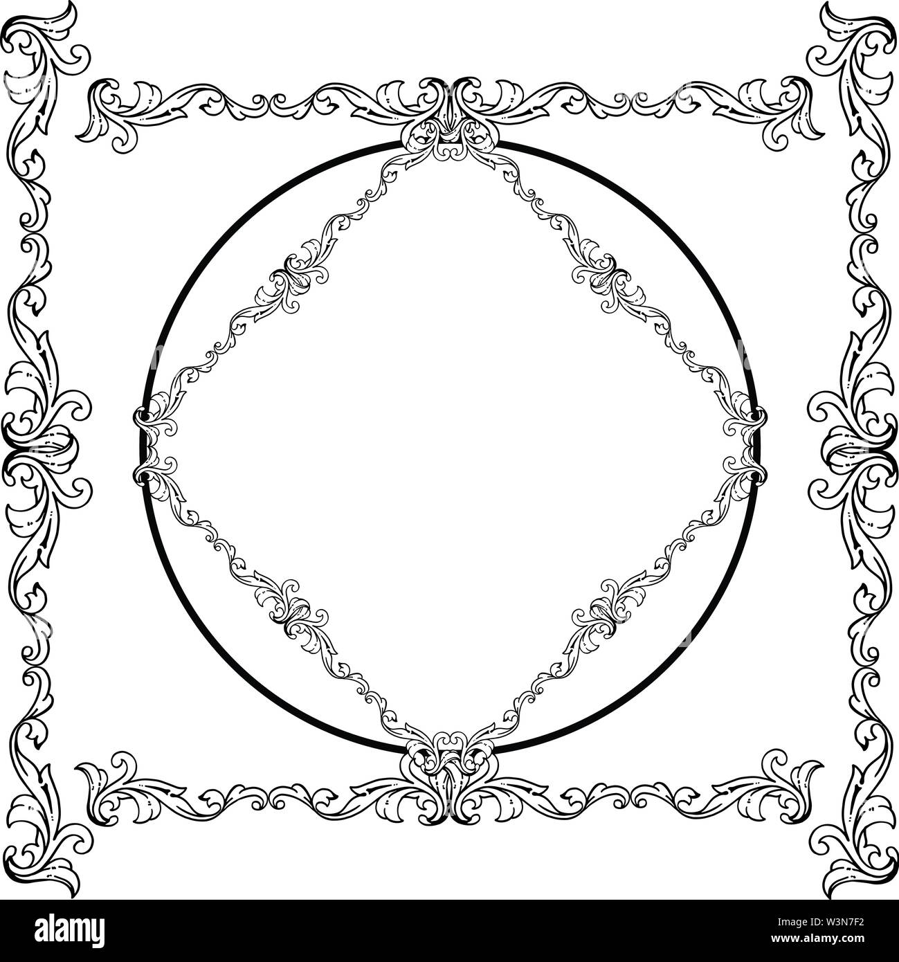 Design for modern wreath frame on a white background. Vector ...