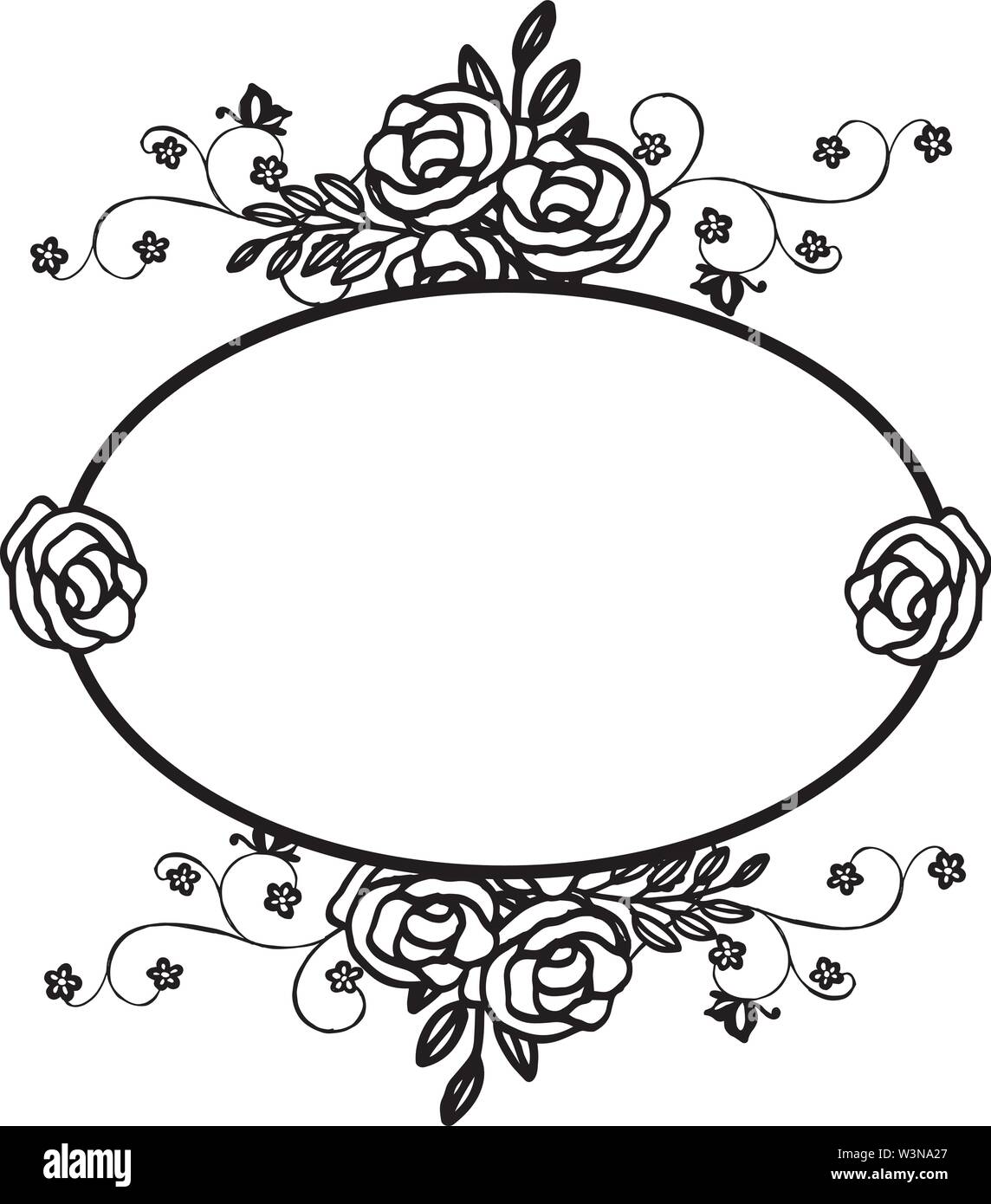 Card style for frame flower isolated on white background. Vector ...