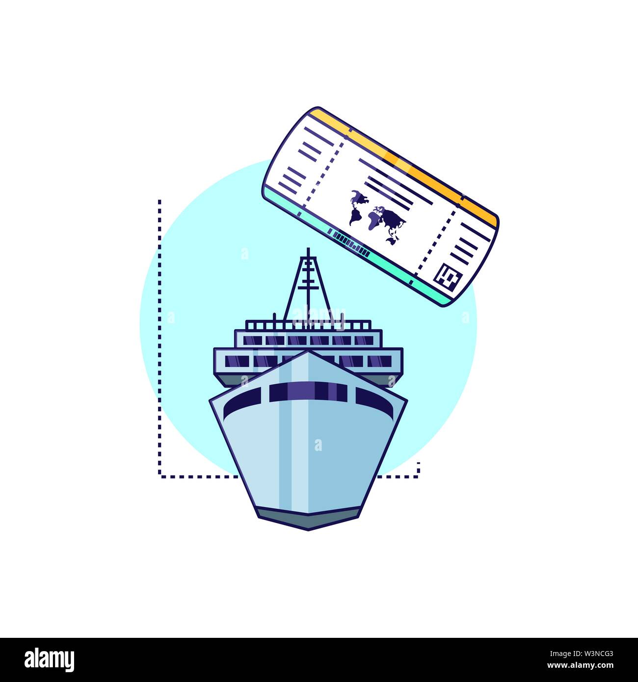 ship cruise boat with ticket vector illustration design Stock Vector ...