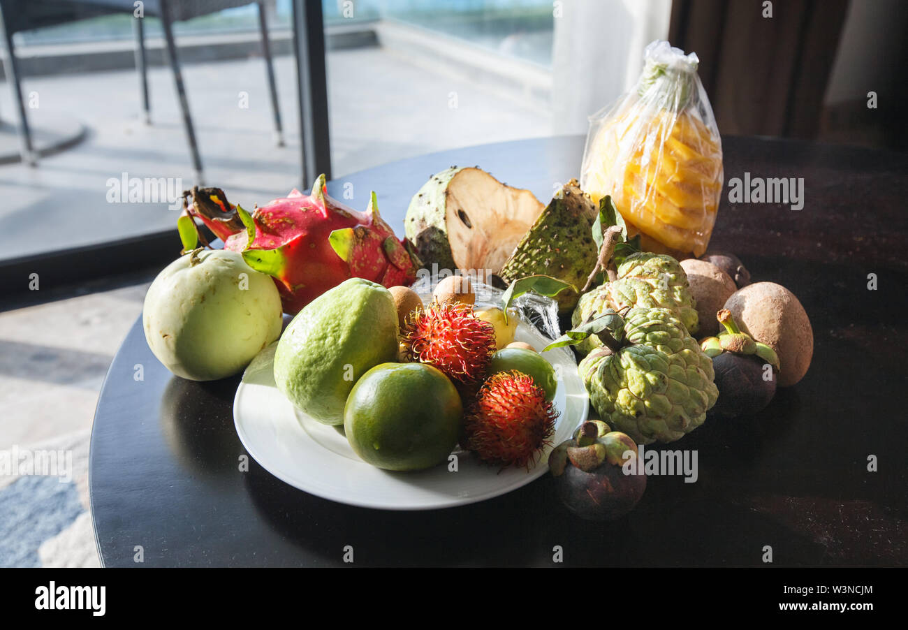 Assortment of Tropical Fruits Stock Photo