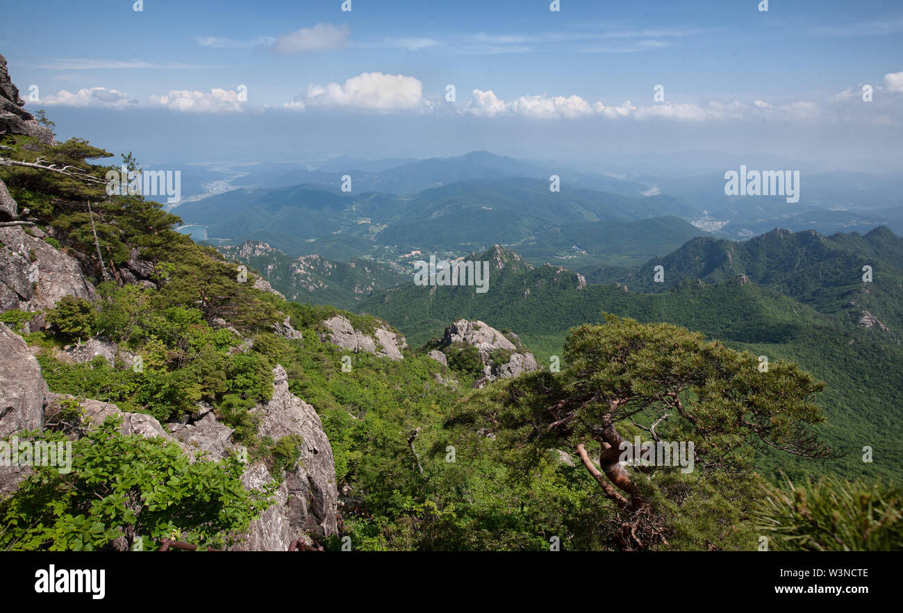 Panoramic View of Gaya Mountain (Korea) Stock Photo