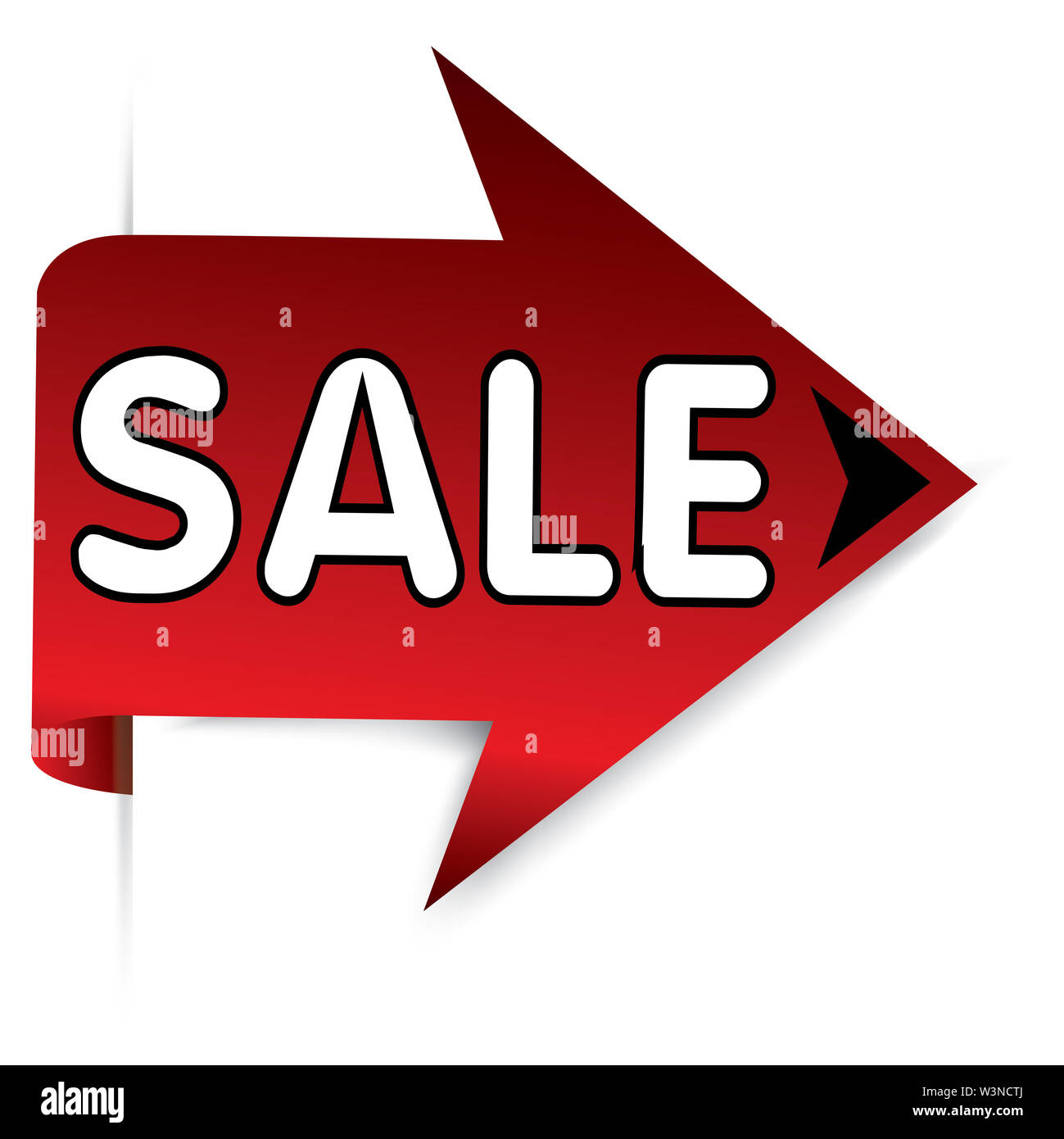 Red arrow with text 'sale' - vector illustration Stock Photo