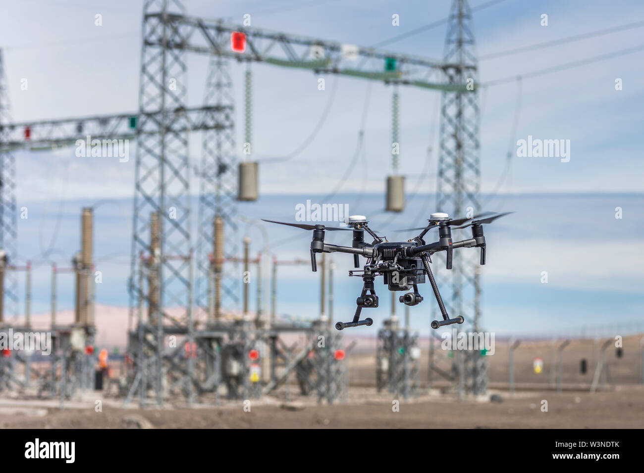 Drone flying and working for ortophoto and thermal analysis of Power ...