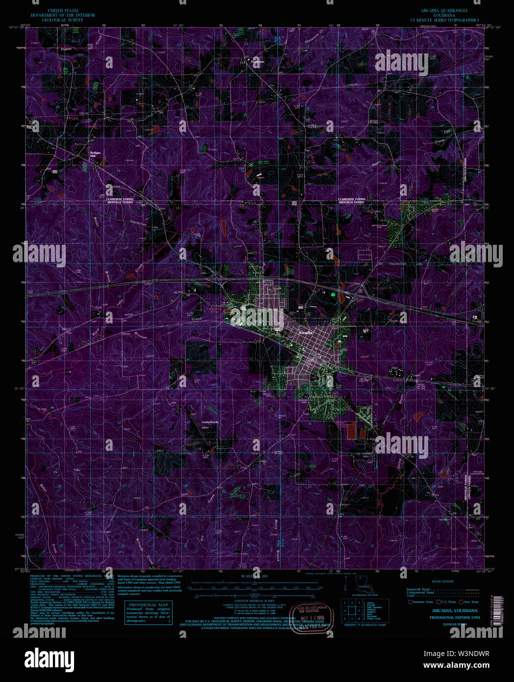 Arcadia louisiana map hires stock photography and images Alamy