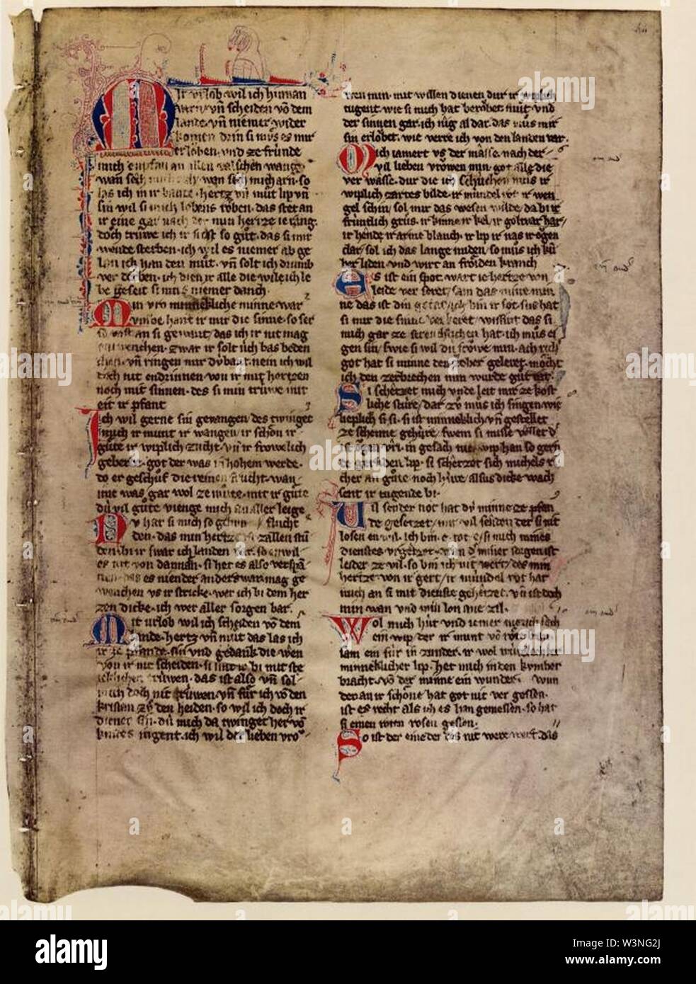 Codex Manesse 44r - Graf Wernher von Homberg. Stock Photo