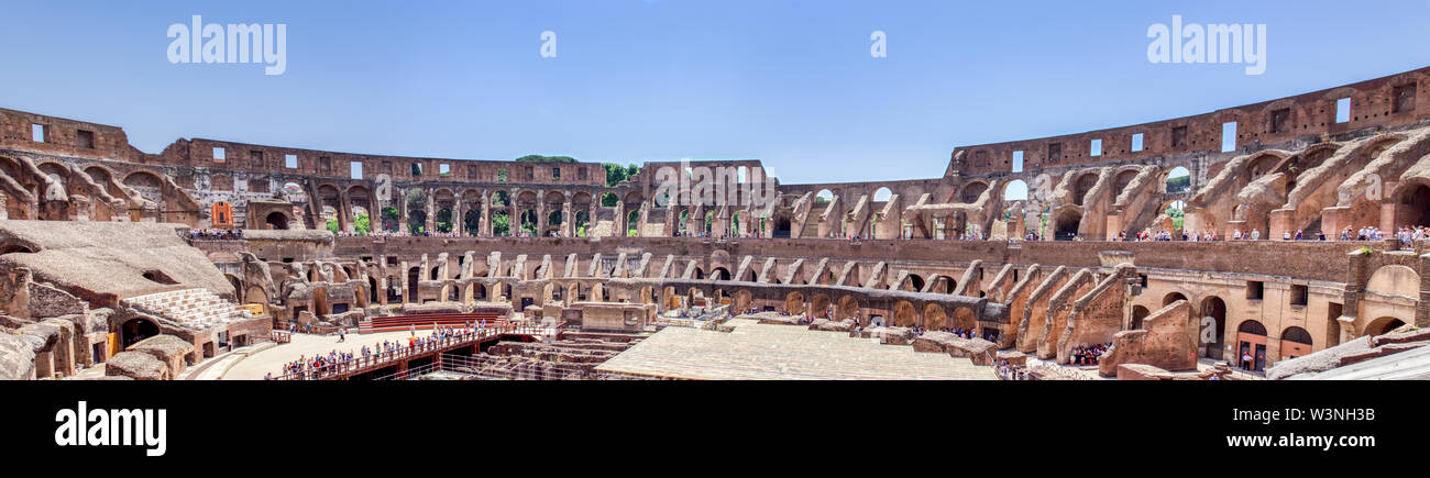 Interior of the Colosseum - Rome, Italy Stock Photo